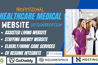 design healthcare staffing website medical home care assisted living website