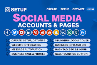 complete social media setup and business page optimization