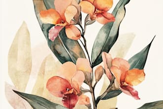 draw realistic scientific botanical illustrations of flowers