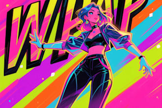 make a beautiful wpap pop art character