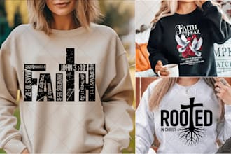 create custom christian t shirt design in 12 hours