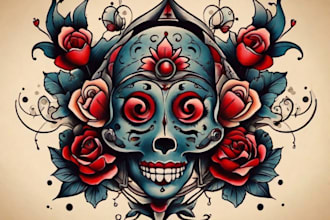 create old school or traditional tattoo style design