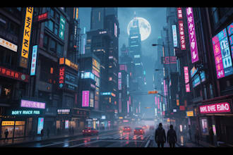 do cyberpunk futuristic city art or night city