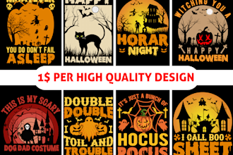 create custom halloween t shirt design for you