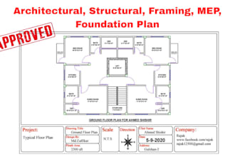 draw architectural plan, framing plan roof plan foundation, blueprint draftsman