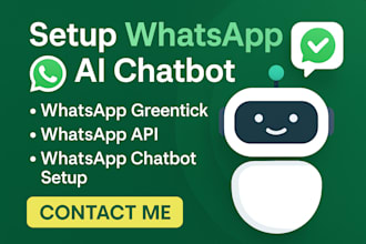 setup whatsapp ai chatbot whatsapp greentick whatsapp api whatsapp chatbot setup