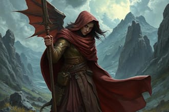 do dnd fantasy sci fi character or landscape illustration