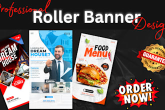 create attractive roller banner, billboard, signage and retractable design