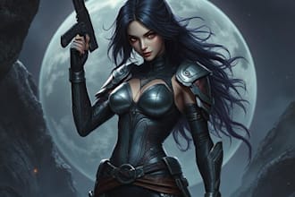 create fantasy, sci fi, character with hyperrealistic style