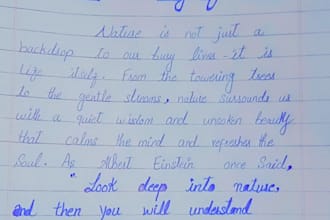 gracefully handwrite any documents, study notes and letters for you