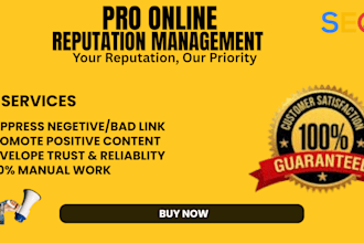 do pro online reputation management, reverse SEO to push down negative listing