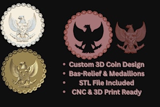sculpt 3d coin model bas relief 3d head ancient medallion coin stl 3d printing