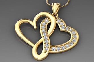 jewelry pendant cad stl jewelry design 3d model for 3d printing and rendering