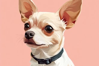 do a custom disney pet portrait illustration