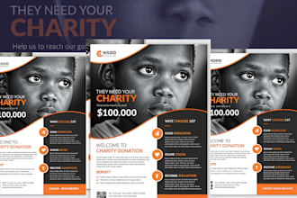 design ngo flyer fundraising charity crowdfunding non profit flyer poster