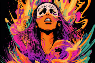draw dark art or heavy metal illustration for tshirt design or album cover