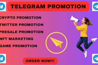 do crypto telegram promotion, nft, ico marketing to real wallet holders investor