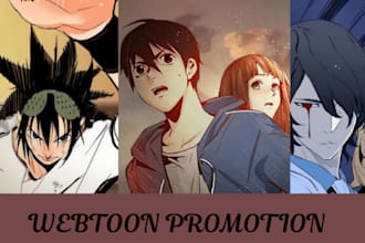create webcomic promotion, webtoon promotion, manga, tapas, webcomic organicall