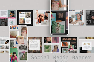 design a professional social media banner pack for fb, instagram, linkedin etc