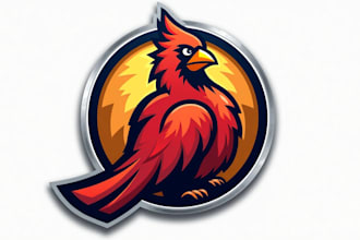 design outstanding cardinal bird mascot logo with express delivery