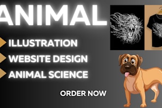 make animal illustration animal tshirt clothing logo pet shop website design