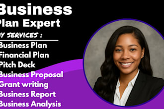 write a professional business plan, financial plan, proposal, or pitch deck