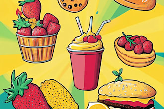 draw a food pop art of your food