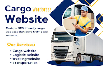 design a cargo website logistic website for cargo transportation managers