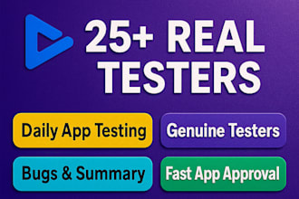 provide real 12 testers or 20 testers for google play console closed test