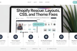 repair shopify layout issues, fix shopify store issues and shopify store debug