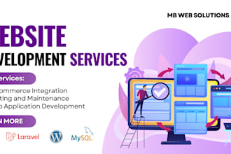 develop website using PHP laravel, and codeigniter