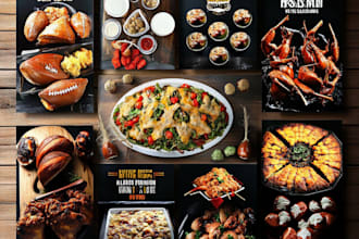design modern food, bar, restaurant menu, flyers and posters