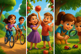 illustrate children story book illustration and kids story book illustration