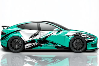 make awesome car wrap design or racing car wrap