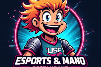 design high quality esport restaurant mascot logo with unlimited revision