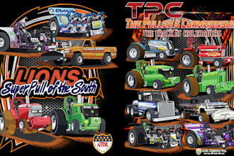 do automotive tractor truck tshirt poster design