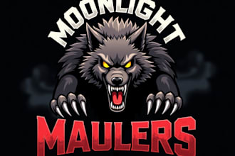 design high quality esport horror werewolf mascot logo with creative concepts