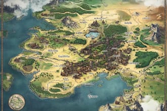 create a high quality high detail fantasy map for dnd and fiction