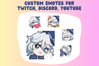 create custom chibi emotes for twitch, discord, youtube