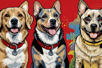 draw pop art from your pet in roy lichtenstein style