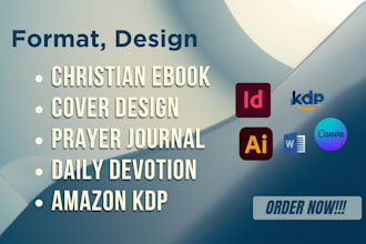 format design christian ebook cover design prayer journal daily devotion for kdp