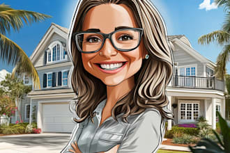 draw avatar big head cartoon caricature portrait