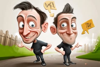 draw an avatar, cartoon, caricature portrait
