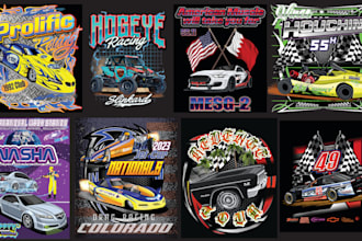 custom professional automotive tshirt design poster