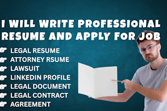 write legal resume,attorney,legal document, nda, legal contract , apply for job