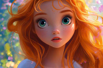 draw a beautiful disney style portraits