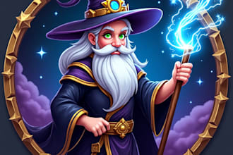 design high quality esport super wizard witch mascot logo with free source file