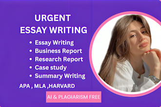 do urgent essay writing on any topic as an essay writer