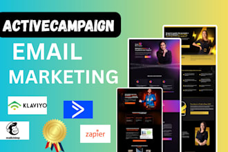 setup activecampaign landing page , klaviyo email design and email marketing
