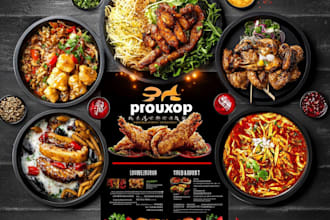 design food flyers, posters and menu cards